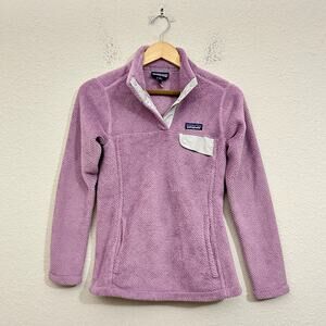 PATAGONIA Re-Tool Snap-T Pullover Purple Mauve Fleece Polartec Sweater